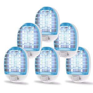 dnfaf bug zapper indoor, electronic fly trap insect killer, mosquitoes killer mosquito zapper with blue lights for living room, home, kitchen, bedroom, baby room, office(6 packs)