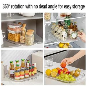 BJHZTC Lazy Susan Turntable Organizer for Refrigerator, 15.67'' Clear Rectangular Fridge Organizer Storage, Lazy Susan for Cabinet, Table, Pantry, Kitchen, Countertop