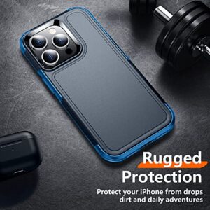 Red2Fire for iPhone 14 Pro Max Case, with 2 Pcs Tempered Glass Lens & Screen Protector [Military Grade Shockproof] Heavy Duty Full Body Protection Phone Case for iPhone 14 Pro Max 6.7 inch Dark Blue