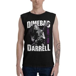 dimebag style singer darrell tank top men t-shirts sleeveless short sleeve basic tee teenager summer cotton shirt for sports top3x-large black
