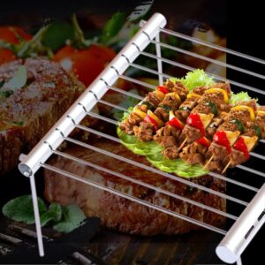 DSFEOIGY Portable Barbecue Cooking Stainless Steel Grill Folding Mini BBQ Grill Home Park Picnic Outdoor Barbecue Accessories