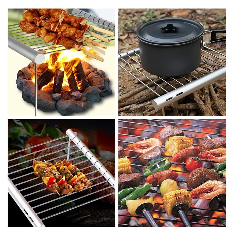 DSFEOIGY Portable Barbecue Cooking Stainless Steel Grill Folding Mini BBQ Grill Home Park Picnic Outdoor Barbecue Accessories