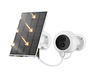 security camera camera 3mp wireless ip camera rechargeable battery panel solar outdoor waterproof ai pir alerts two way audio p2p security protection surveillance camera with spotlight ( size : with 3