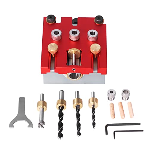 Orenic 3 in 1 Drill Guide, Aluminium Alloy Dowel Jig, Woodworking Hole Punch Positioner Locator Jig System Kit, Efficient Doweling Jig for Straight Holes, Furniture Repair, DIY Woodworking & Handyman