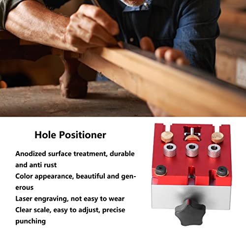 Orenic 3 in 1 Drill Guide, Aluminium Alloy Dowel Jig, Woodworking Hole Punch Positioner Locator Jig System Kit, Efficient Doweling Jig for Straight Holes, Furniture Repair, DIY Woodworking & Handyman