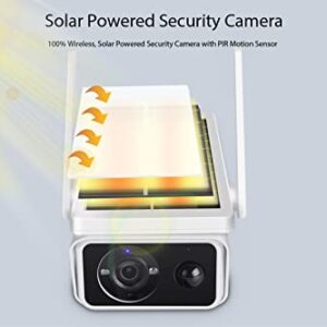 Security Camera Camera Wireless Outdoor Security Camera WiFi Solar Rechargeable Battery Power IP Surveillance Home Cameras Two Way Audio PIR Surveillance Camera with Spotlight ( Size : Camera With 32G