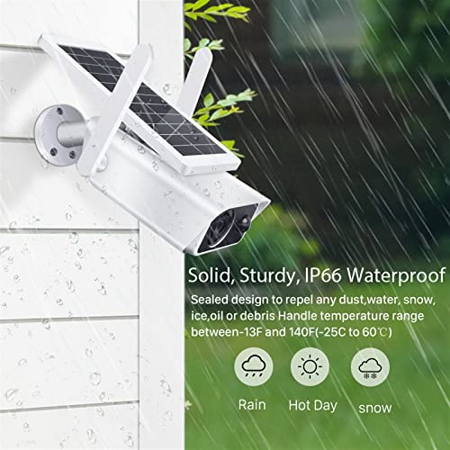 Security Camera Camera Wireless Outdoor Security Camera WiFi Solar Rechargeable Battery Power IP Surveillance Home Cameras Two Way Audio PIR Surveillance Camera with Spotlight ( Size : Camera With 32G