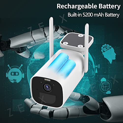 Security Camera Camera 3MP Bullet Camera WiFi 3W Solar Panel Wireless Video Surveillance CCTV Built-in 5200 mAh Rechargeable Battery Security Home Surveillance Camera with Spotlight ( Size : 3MP Camer