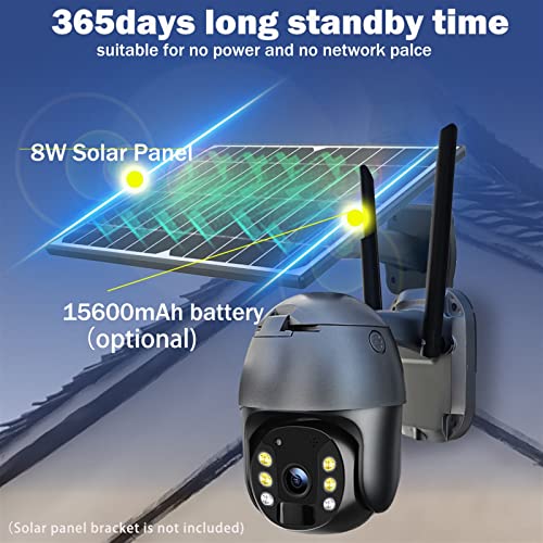 Security Camera Camera 2K 4MP Solar IP Camera 8W Power Rechargeable Battery Video Surveillance Wireless PTZ Camera WiFi Alarm Color Night Vision Surveillance Camera with Spotlight ( Size : 4MP Camera