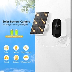 Security Camera Camera Wireless Solar Wifi Camera CCTV Security Camera Outdoor Full HD 1080P Audio IP Camera With 6000mAh Rechargeable Battery Camera Surveillance Camera with Spotlight ( Color : 1080P