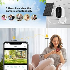 Security Camera Camera Wireless Solar Wifi Camera CCTV Security Camera Outdoor Full HD 1080P Audio IP Camera With 6000mAh Rechargeable Battery Camera Surveillance Camera with Spotlight ( Color : 1080P