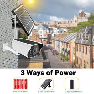 Security Camera Camera 4G SIM Card Solar IP Camera WIFI Battery Powered Video Surveillance Camera Color Night Vision 1080P CCTV Home Security Camera Surveillance Camera with Spotlight ( Size : 4G Sola