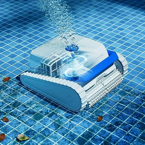 AIRROBO PC100 Cordless Robotic Pool Cleaner -Pool Vacuum Cleaner for Inground Pools and Above Ground Pools, Scrubbing Pool's Floor, Wall, Waterline, Smart Navigation and parking system, Lasts 120 Mins