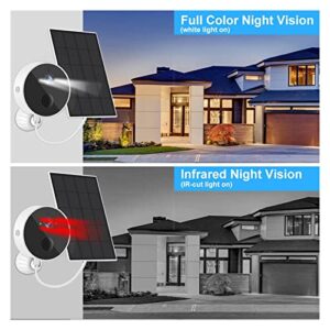 Security Camera Camera 1080P WiFi Solar Camera PIR Human Detection Security Video Surveillance IP CCTV With Solar Panel Recharge Li-Batteries Surveillance Camera with Spotlight ( Color : 1080P NO Card