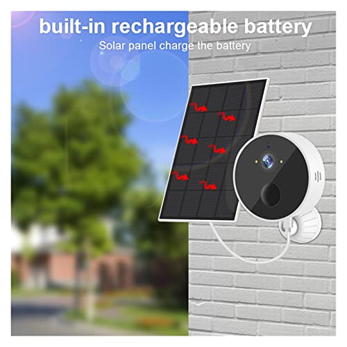 Security Camera Camera 1080P WiFi Solar Camera PIR Human Detection Security Video Surveillance IP CCTV With Solar Panel Recharge Li-Batteries Surveillance Camera with Spotlight ( Color : 1080P NO Card