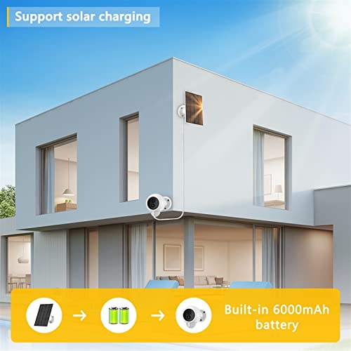 Security Camera Camera BESDER 3MP Rechargeable Battery Panel Solar IP Cam Audio Outdoor PIR Humanoid Detection Video Surveillance Wireless WIFI Camera Surveillance Camera with Spotlight ( Size : 3MP C