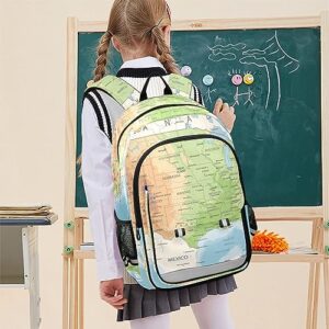 CHIFIGNO National Geographic United States Backpack for School Students, Comfortable School Backpack with Laptop Compartment, School Bags for Kids