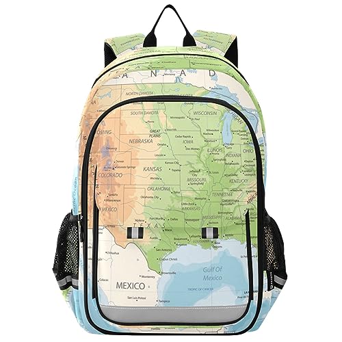 CHIFIGNO National Geographic United States Backpack for School Students, Comfortable School Backpack with Laptop Compartment, School Bags for Kids