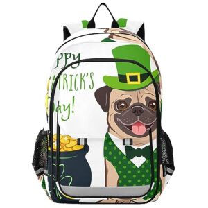 chifigno cute dog st patricks day backpack for school with laptop compartment, sturdy school backpack with laptop compartment, children gifts backpacks for school