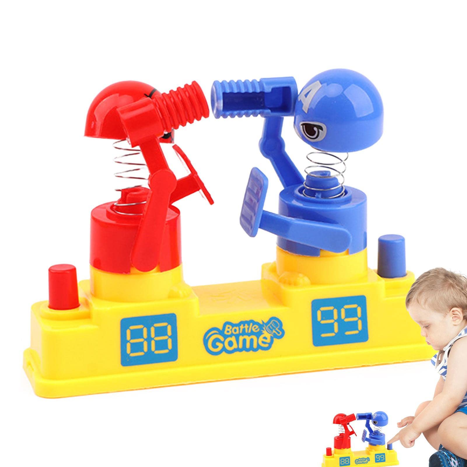 PixCy Robot Table Wrestling Game, Mini Robot Fighting Toy Battle Old Game, Portable Fighting Robot Boxing Toy Battle Bot Interactive, Robot Punching Boxer Playset for Kids