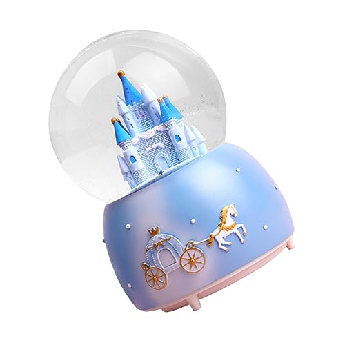 VOSAREA Castle Crystal Ball Princess Castle Snow Globe Castle Snow Globes Musical Castle Globe Music Gifts Girl Gift Table top Decor Glowing Crystal Ball Crystal Ball Gift Musical Ornament