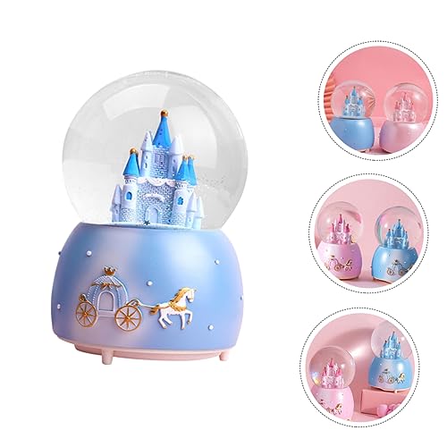 VOSAREA Castle Crystal Ball Princess Castle Snow Globe Castle Snow Globes Musical Castle Globe Music Gifts Girl Gift Table top Decor Glowing Crystal Ball Crystal Ball Gift Musical Ornament