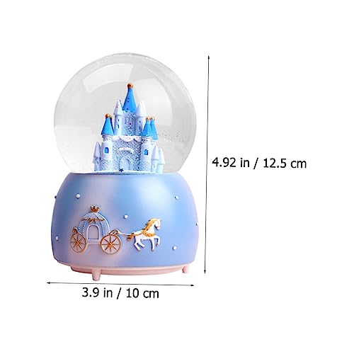 VOSAREA Castle Crystal Ball Princess Castle Snow Globe Castle Snow Globes Musical Castle Globe Music Gifts Girl Gift Table top Decor Glowing Crystal Ball Crystal Ball Gift Musical Ornament