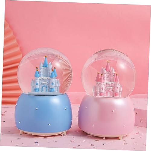 VOSAREA Castle Crystal Ball Princess Castle Snow Globe Castle Snow Globes Musical Castle Globe Music Gifts Girl Gift Table top Decor Glowing Crystal Ball Crystal Ball Gift Musical Ornament