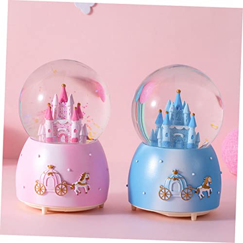 VOSAREA Castle Crystal Ball Princess Castle Snow Globe Castle Snow Globes Musical Castle Globe Music Gifts Girl Gift Table top Decor Glowing Crystal Ball Crystal Ball Gift Musical Ornament