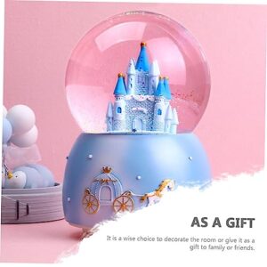 VOSAREA Castle Crystal Ball Princess Castle Snow Globe Castle Snow Globes Musical Castle Globe Music Gifts Girl Gift Table top Decor Glowing Crystal Ball Crystal Ball Gift Musical Ornament