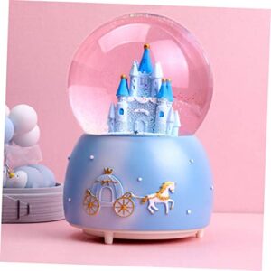 VOSAREA Castle Crystal Ball Princess Castle Snow Globe Castle Snow Globes Musical Castle Globe Music Gifts Girl Gift Table top Decor Glowing Crystal Ball Crystal Ball Gift Musical Ornament