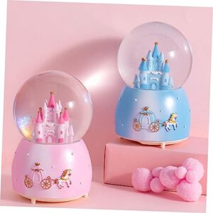 VOSAREA Castle Crystal Ball Princess Castle Snow Globe Castle Snow Globes Musical Castle Globe Music Gifts Girl Gift Table top Decor Glowing Crystal Ball Crystal Ball Gift Musical Ornament