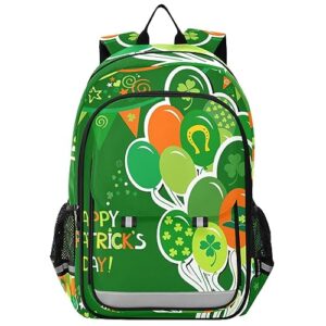 chifigno happy st patricks day kids backpack, sturdy carry on laptop backpack, school bags for girls boys 6-12