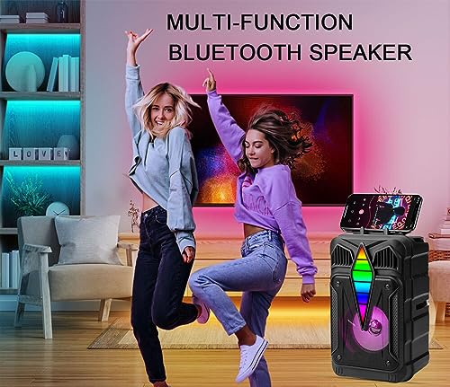 CZRXLLGD Bluetooth Speaker, IPX5 Waterproof Speaker with HD Sound, RGB Multi-Colors Rhythm Lights, Up to 8H Playtime, TWS Pairing, Portable Wireless Speakers for Home, Party