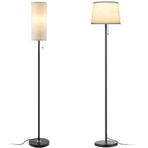 coucrek floor lamp for living room, 3 color temperature modern standing lamps, minimalist pole lamp tall lamps for bedroom, living room, office, kids room, reading,black