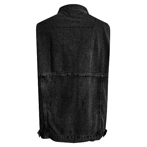 Gerichy Workout Tops for Women, Denim Shirts for Women Trendy, Fall Clothes for Women 2023 Trendy, Women's Oversized Denim Jacket Sleeveless Denim Shirt with Pockets Casual Jacket