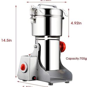 Grain Mills Stainless Steel Electric Grain Grinder High Speed Swing Type Grain Grinder Machine Powder Machine for Grinding Various Grains Spice