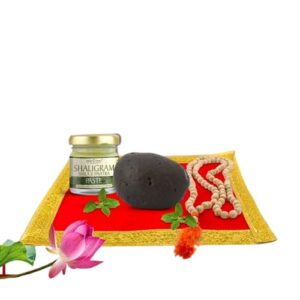 vedic vaani aniruddha vishwambhara matsya kurma vishnu avatar shaligram|shaligram paste|tulsi mala (pack of 3)