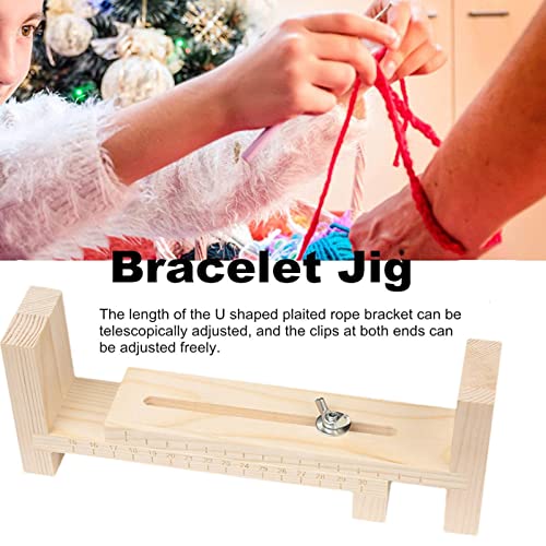 SFALCI Bracelet Maker Kit - Jig Bracelet Maker Pack Kit,Wooden Jig Bracelet Maker,Braiding Weaving Craft Tool, Adjustable Braided Thread Holder, Paracord Braiding and Weaving DIY Craft Tool