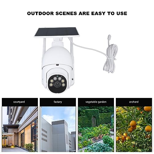 Solar Powered 1080P Security Camera 355° Pan Tilt AI Human Detection 2 Way Talk Extended Battery Life for Yard Factory Orchard Night Security Camera