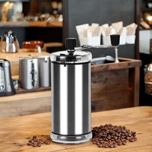 MagiDeal Manual Coffee Bean Grinder Coffee Lover Gift Stainless Steel Ceramics Burr Hand Coffee Mill for Camping Picnic Travel