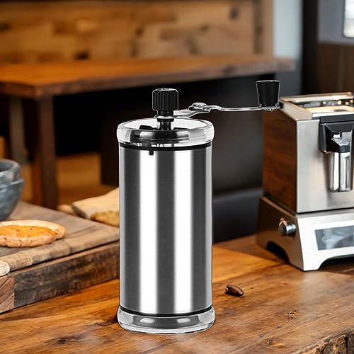 MagiDeal Manual Coffee Bean Grinder Coffee Lover Gift Stainless Steel Ceramics Burr Hand Coffee Mill for Camping Picnic Travel