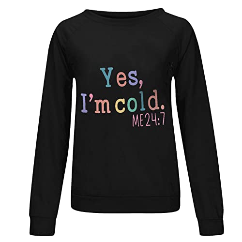 Bidobibo Yes Im Cold Sweatshirt Women Cute Sweatshirts Tops for Women Casual Fall Preppy Clothes Trendy Sweatshirts Dupes Sudaderas Para Mujer My Orders Amazon Official Site Gift Card
