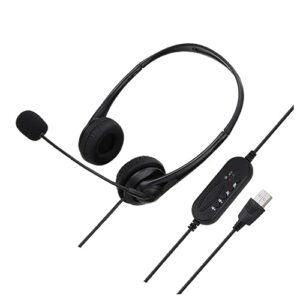 ukcoco 2pcs business traffic headset noise cancelling earphones wired over ear headphones corded headphones earphones with mic wire control headset headphones with mic sponge usb