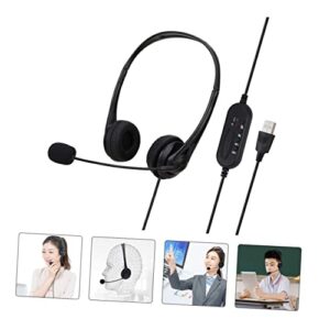 UKCOCO 2pcs Business Traffic Headset Noise Cancelling Earphones Wired Over Ear Headphones Corded Headphones Earphones with mic Wire Control Headset Headphones with mic Sponge USB