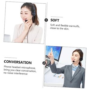 UKCOCO 2pcs Business Traffic Headset Noise Cancelling Earphones Wired Over Ear Headphones Corded Headphones Earphones with mic Wire Control Headset Headphones with mic Sponge USB