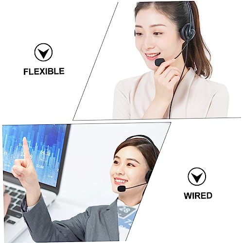 UKCOCO 2pcs Business Traffic Headset Noise Cancelling Earphones Wired Over Ear Headphones Corded Headphones Earphones with mic Wire Control Headset Headphones with mic Sponge USB