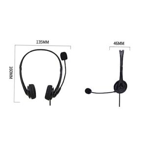 UKCOCO 2pcs Business Traffic Headset Noise Cancelling Earphones Wired Over Ear Headphones Corded Headphones Earphones with mic Wire Control Headset Headphones with mic Sponge USB