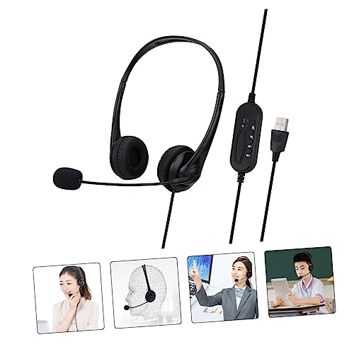 UKCOCO 3pcs Business Traffic Headset Earphones with mic Office Computer Headphone USB Headphones USB Headset with Microphone Noise Gaming Headphones with mic Student Sponge Wire Control