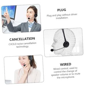 UKCOCO 3pcs Business Traffic Headset Earphones with mic Office Computer Headphone USB Headphones USB Headset with Microphone Noise Gaming Headphones with mic Student Sponge Wire Control